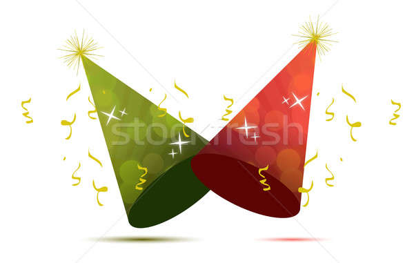 party hats illustration design isolated over a white background Stock photo © alexmillos