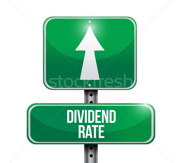 dividend rate road sign illustration design over white Stock photo © alexmillos