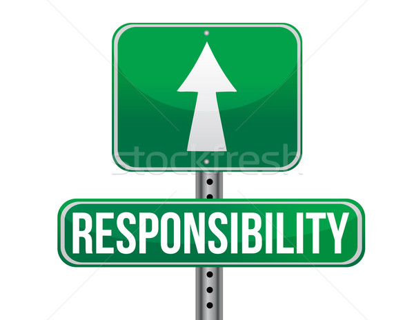 responsibility road sign illustration design over a white backgr Stock photo © alexmillos