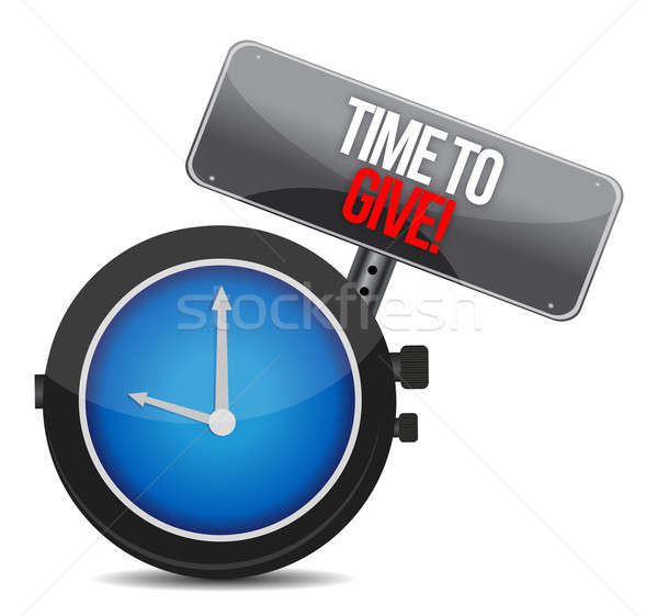 Time to Give clock illustration design over a white background Stock photo © alexmillos