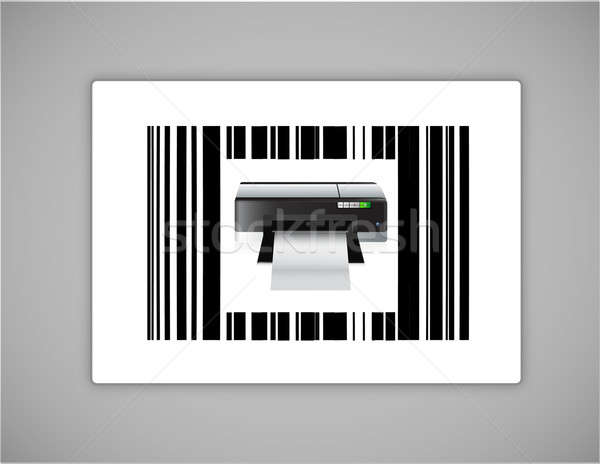 printer bar ups code illustration design over a white background Stock photo © alexmillos