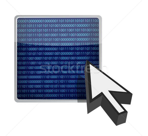 Binary button cursor illustration design Stock photo © alexmillos