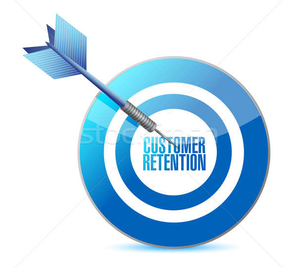Stock photo: customer retention target illustration design over white