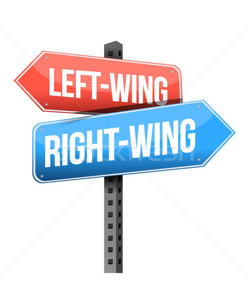 Left-wing and right-wing road sign Stock photo © alexmillos