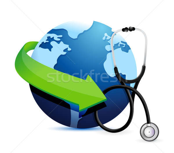 international medicine concept with a Stethoscope Stock photo © alexmillos