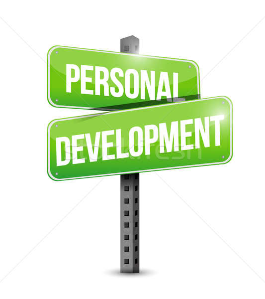 personal development road sign illustration design over a white  Stock photo © alexmillos