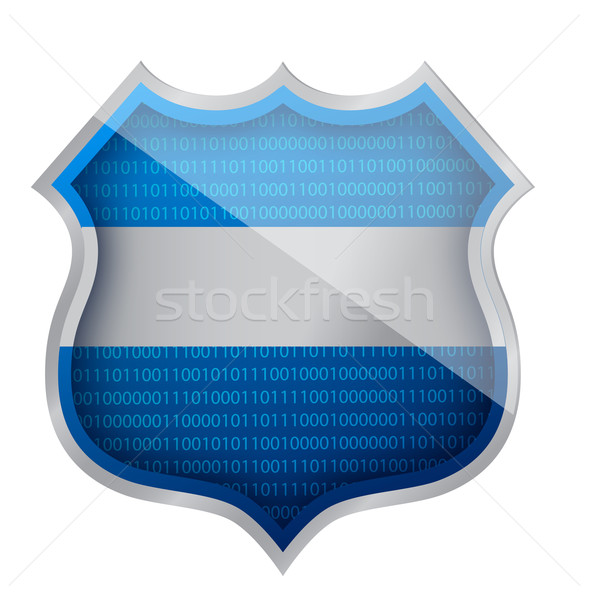Electronic security, abstract binary illustration design over a  Stock photo © alexmillos