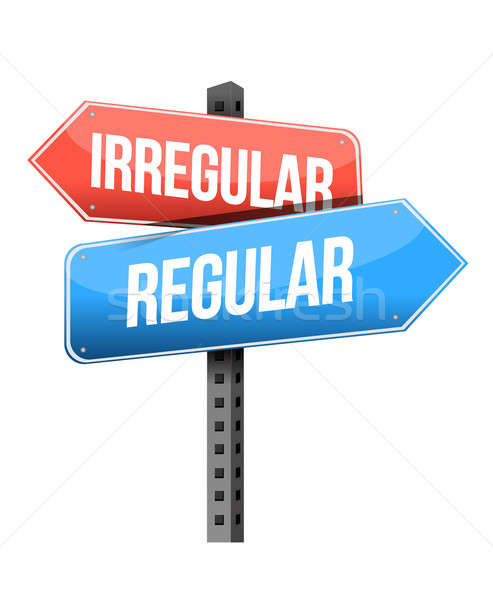 irregular, regular road sign illustration design over a white ba Stock photo © alexmillos
