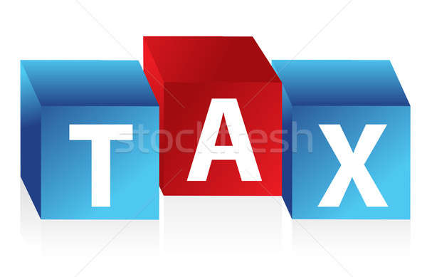 tax cubes illustration design over a white background Stock photo © alexmillos