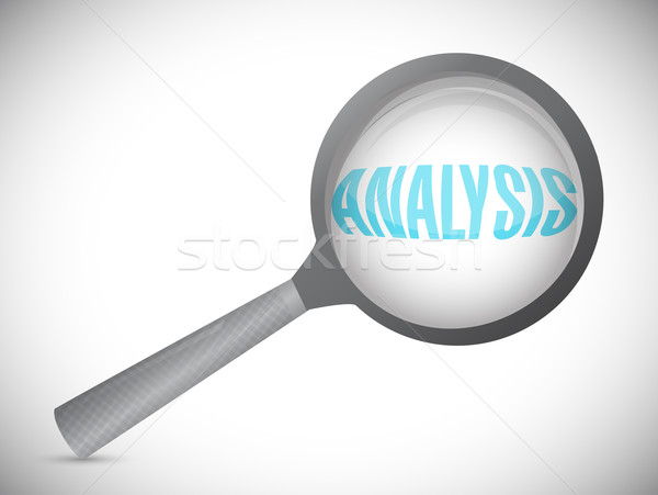 analysis magnify text illustration design over a white backgroun Stock photo © alexmillos