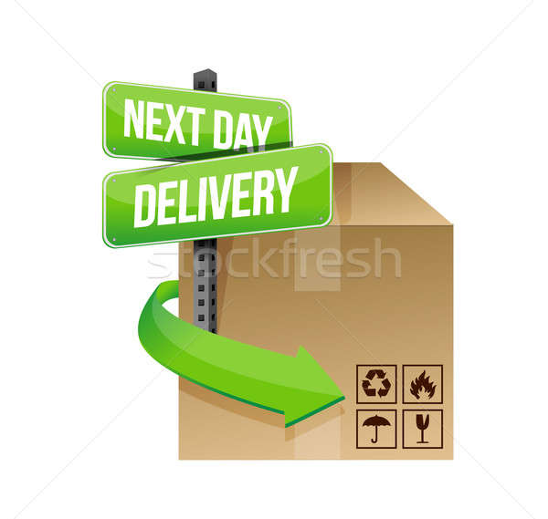 next day delivery illustration design over a white background de Stock photo © alexmillos