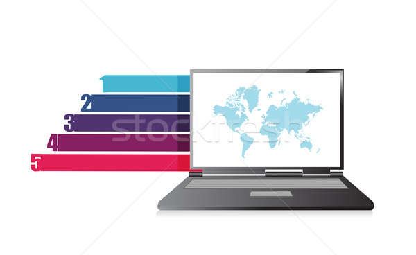 Laptop Design Business-Grafik Banner Vorlage Illustration Stock foto © alexmillos