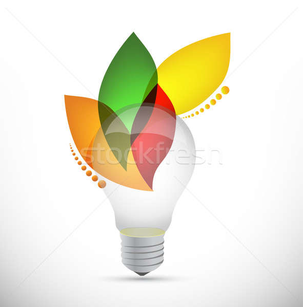 lightbulb leaves idea concept illustration design over white Stock photo © alexmillos
