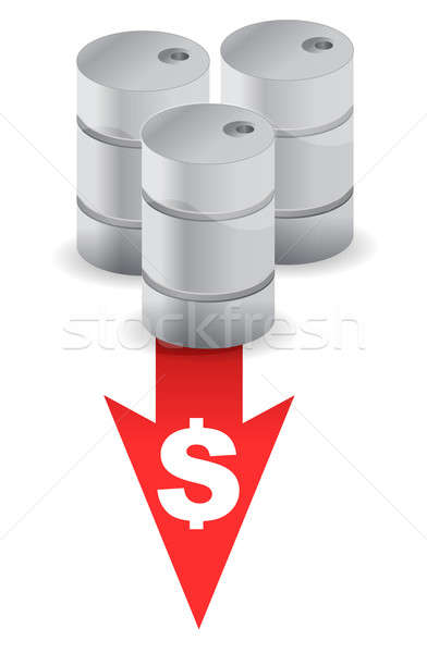 oil prices going down illustration design over white Stock photo © alexmillos