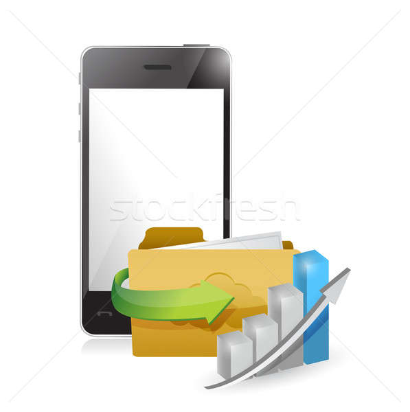 Stock photo: phone business plan illustration design over a white background