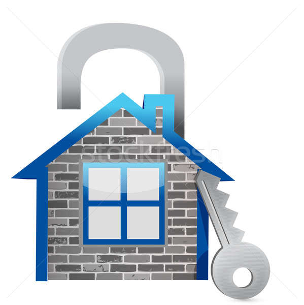 Demonstrating poor home security illustration Stock photo © alexmillos