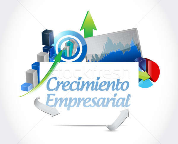 Business Growth chart sign in Spanish. Stock photo © alexmillos