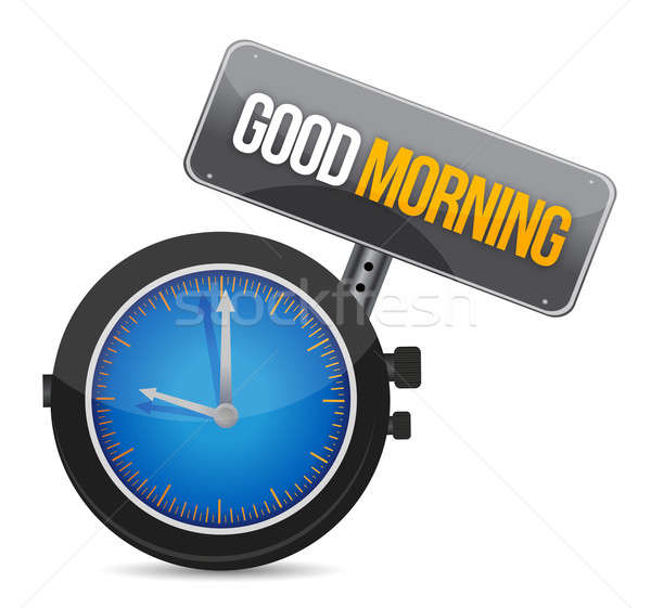 clock with the text good morning illustration Stock photo © alexmillos