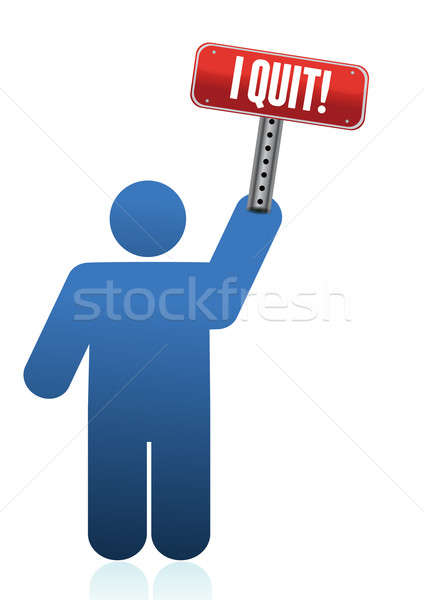 I Quit icon with sign illustration design Stock photo © alexmillos