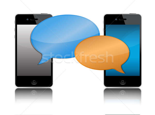 Cell phone communication illustration design Stock photo © alexmillos