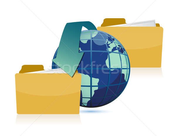 Date transferring around the world concept design Stock photo © alexmillos
