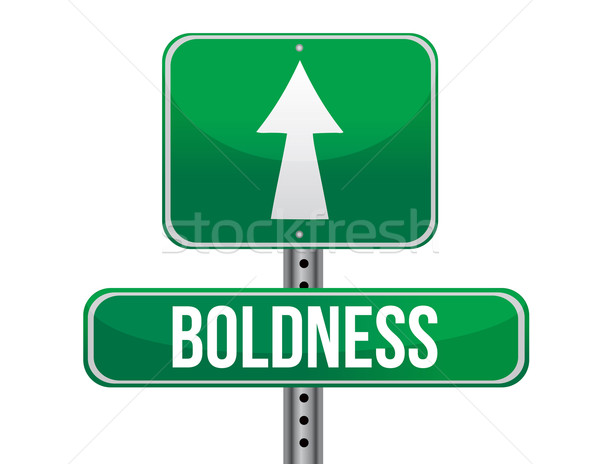 boldness road sign illustration design over a white background Stock photo © alexmillos