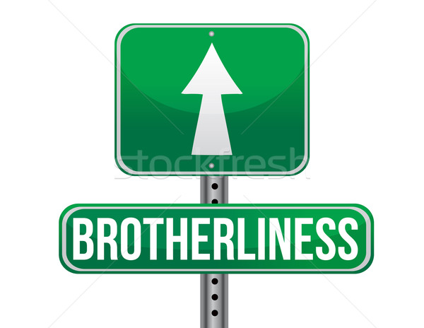 brotherliness road sign illustration design over a white backgro Stock photo © alexmillos
