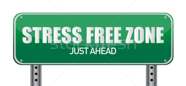 Stress free Zone just ahead illustration sign design Stock photo © alexmillos