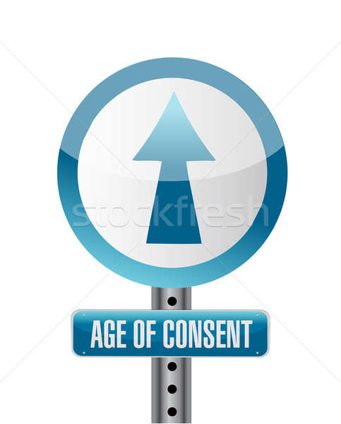 sign with an under age concept illustration design over white Stock photo © alexmillos