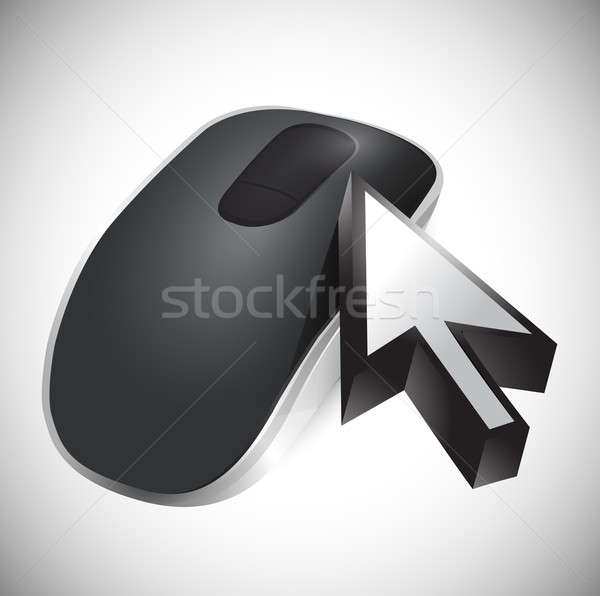 Cursor inalámbrica ratón de la computadora aislado blanco ordenador Foto stock © alexmillos