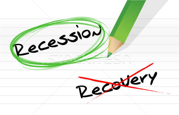 Rezession Erholung Illustration Design weiß Business Stock foto © alexmillos