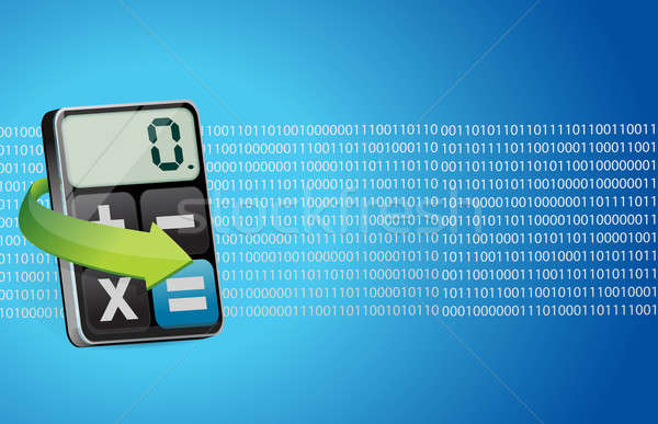 Binary background and modern calculator Stock photo © alexmillos