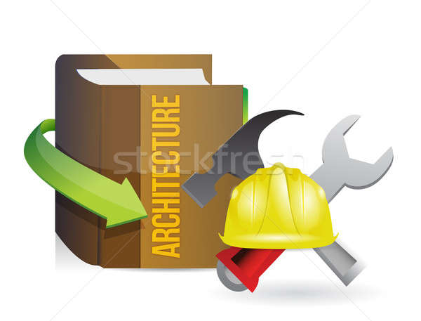 Architecture book of knowledge and building tools  Stock photo © alexmillos