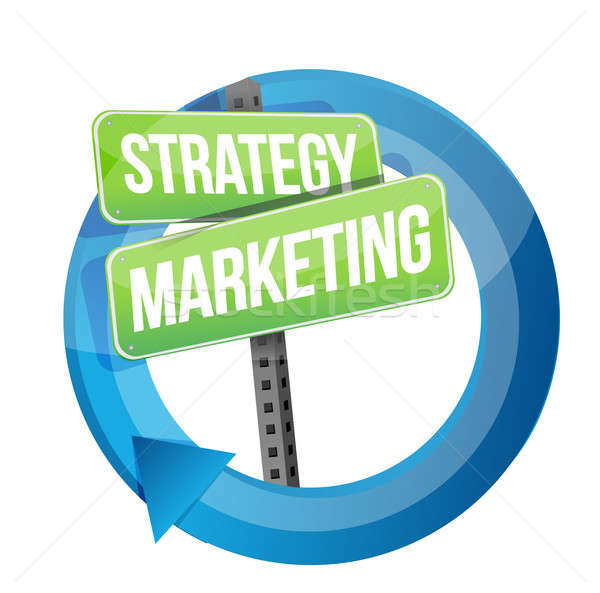 strategy and marketing illustration design over white Stock photo © alexmillos