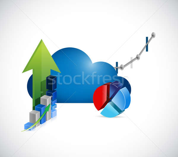 Cloud Computing Business Graphen Illustration Design isoliert Stock foto © alexmillos