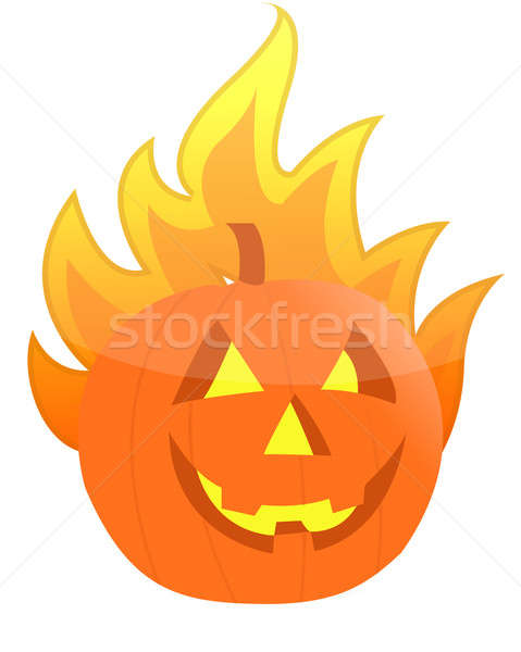 [[stock_photo]]: Halloween · brûlant · citrouille · illustration · design · orange