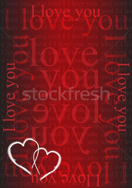 I love you valentine day background with two loving hearts  Stock photo © alexmillos