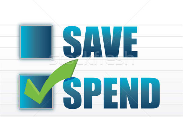 save vs spend checkmark selection illustration design Stock photo © alexmillos