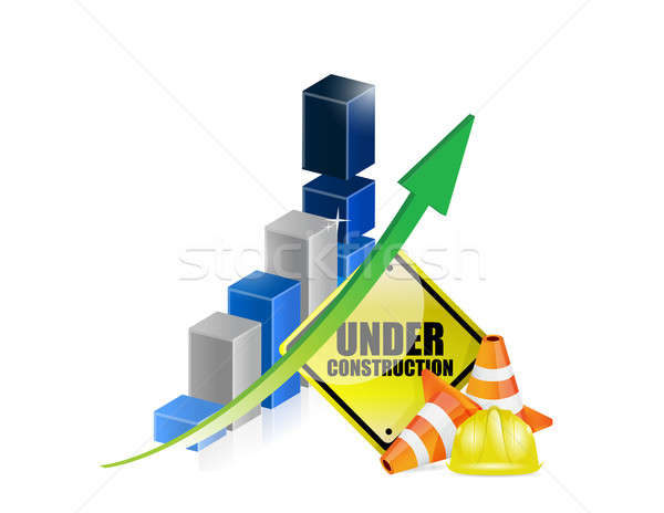under construction business sign illustration design over a whit Stock photo © alexmillos