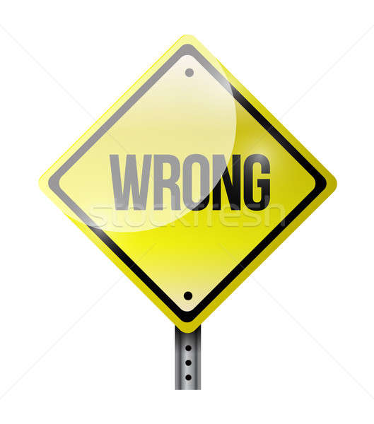 wrong road sign illustration design over a white background Stock photo © alexmillos
