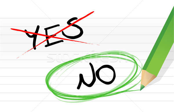 商业照片:是· 选择 · 插图 · 设计 ·白 / yes and no choice