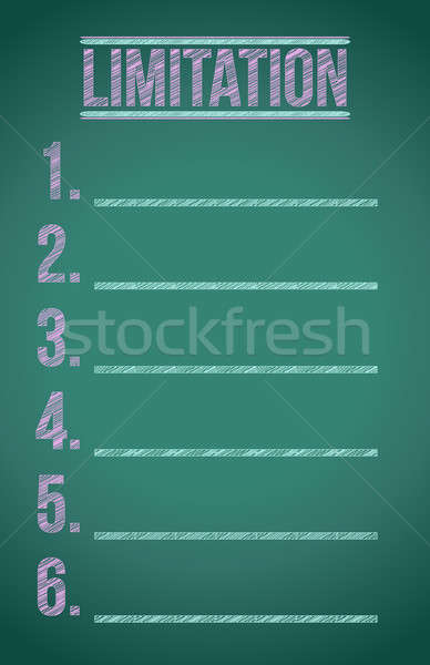 limitation list illustration design over a dark chalkboard Stock photo © alexmillos