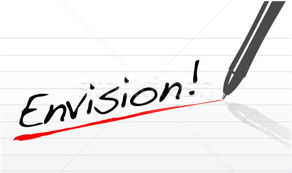 envision text written on a white notepad paper Stock photo © alexmillos