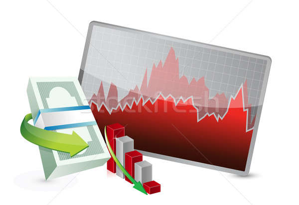 failing stock exchange graph illustration design over a white ba Stock photo © alexmillos