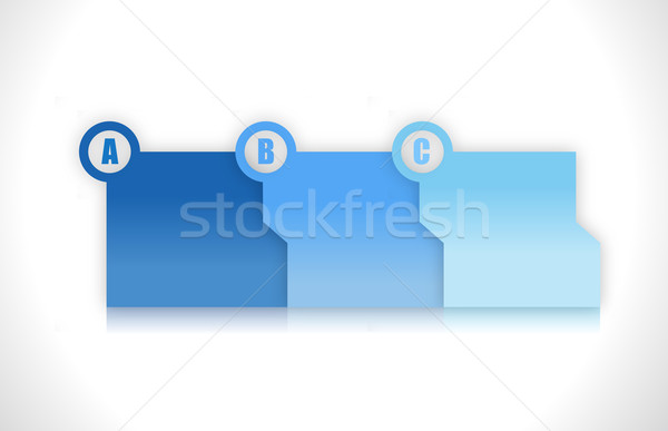 Kék haladás lépés mappák illusztráció terv Stock fotó © alexmillos