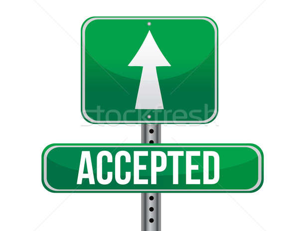 accepted road sign illustration design over a white background Stock photo © alexmillos