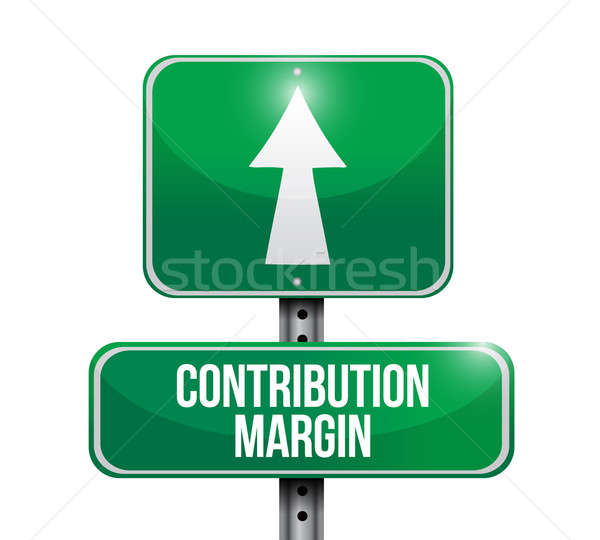 contribution margin road sign illustrations design over white Stock photo © alexmillos