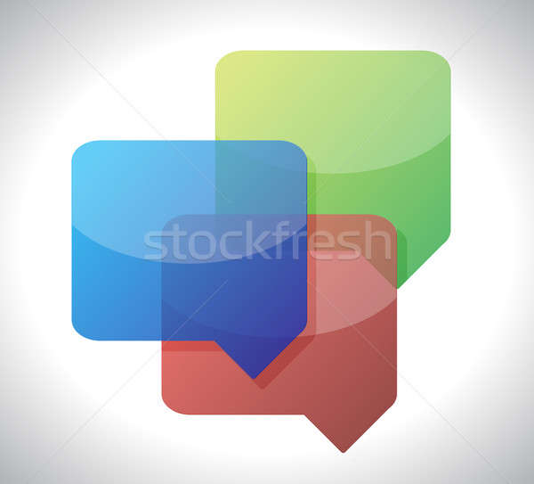 message bubbles illustration design over a white background Stock photo © alexmillos