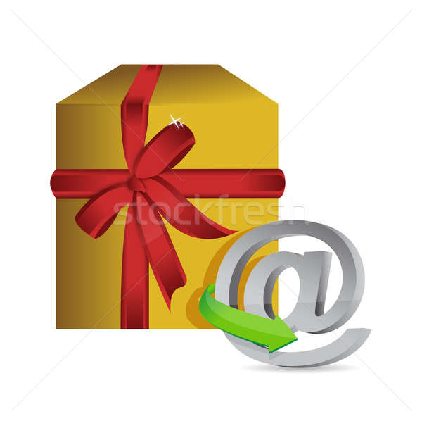 online present concept illustration over a white background Stock photo © alexmillos