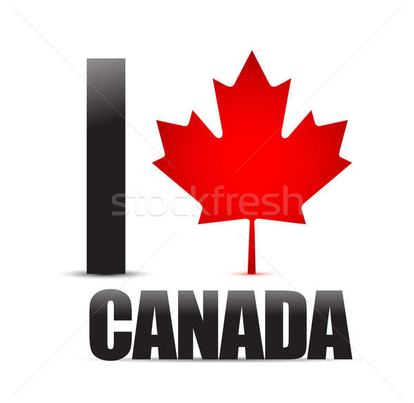Liebe Kanada Ahorn Muster Blatt Grafik Stock foto © alexmillos